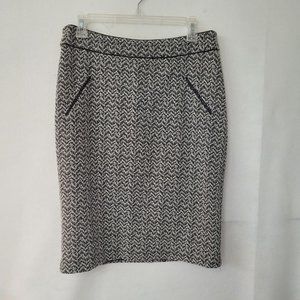 Susan Bristol Skirt Womens 8 Black Lined Classic Slit Back Pencil‎ Minimalist